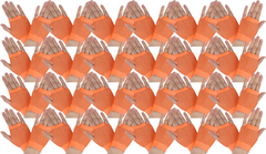 24 Pair Fishnet Gloves Fingerless Wrist Length 70s 80s Costume Party - Orange