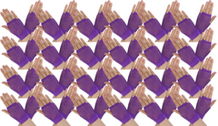 24 Pair Fishnet Gloves Fingerless Wrist Length 70s 80s Costume Party - Purple
