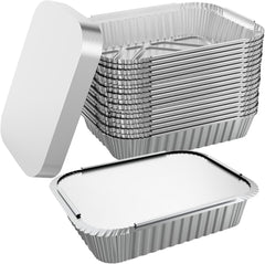 240x Aluminium Disposable Foil Food Container Trays Pans w/ Lids Covers Bulk 24cm*18cm*6cm
