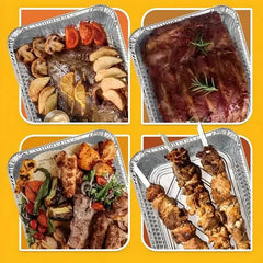 144x Aluminium Disposable Foil Food Container Trays Pans Baking Roast Bulk 32x26x5.5cm