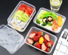 500pcs 350ml Reusable Food Containers Plastic Meal Prep Storage w/Lids - BPA Free (145*100*40mm)