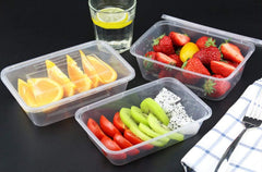 120pcs 1500ml Reusable Food Containers Plastic Storage Meal Prep w/ Lids (217*145*72mm)
