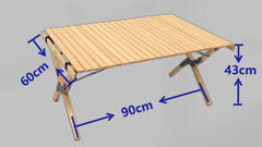 4 Chairs & 1 Table Set Bamboo Camping Folding Portable Outdoor Picnic Travel BBQ