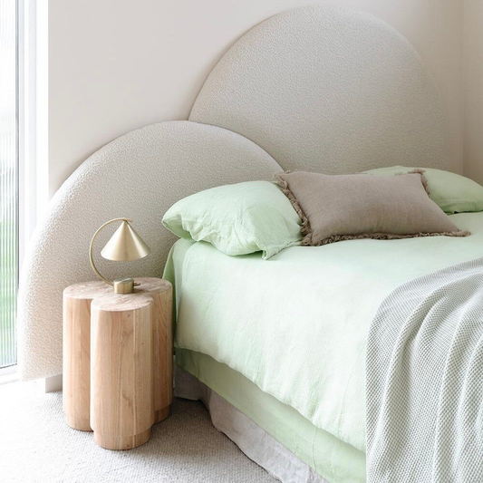 100% Cotton Muslin Duvet Quilt Cover Set w/ 2 Pillow Cases in Pastel Green - Super King