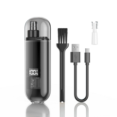 Handheld Portable Nose Hair Trimmer Rechargeable USB-C Clipper Shaver in Black