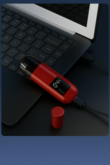 Handheld Portable Nose Hair Trimmer Rechargeable USB-C Clipper Shaver in Red/Orange