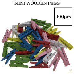900pcs MINI WOODEN PEGS Natural Craft Baby Shower Clothes Pin Scrapbook 35mm