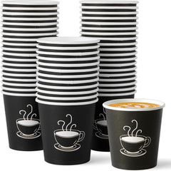 2880x Premium Paper Small Coffee Cups 2.5oz for Espresso Macchiato Piccolo Short Black - Black