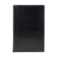 Pierre Cardin Leather Passport Holder Cover Travel Wallet w/ RFID Protection - Black