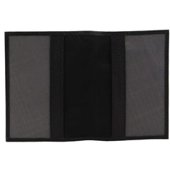 Pierre Cardin Slim Leather Passport Travel Wallet Holder RFID Case Cover - Black