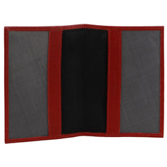 Pierre Cardin Slim Leather Passport Travel Wallet Holder RFID Case Cover - Red