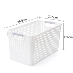16x Premium Plastic Storage Baskets Bulk w/ Grip Handles 39.5*20.5*19.5cm