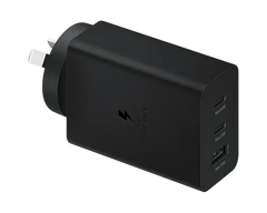 Samsung 65W Trio Adapter 2x USB-C + 1x USB-A Portable Fast Charger Black