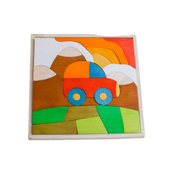 Car puzzle and play set