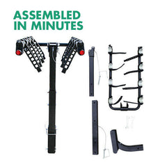 3 Bike Rack Bicycle Car Rear Carrier 2" Steel Foldable Steel Hitch Mount Towbar