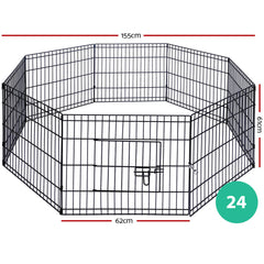 24" 8 Panel Pet Dog Playpen Puppy Exercise Cage Enclosure Fence Play Pen