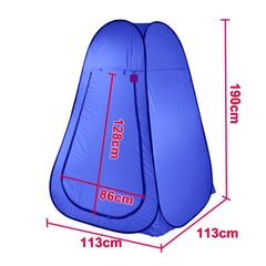 Pop Up Portable Privacy Shower room Tent &20L Outdoor Camping Water Bag Camp Set - blue