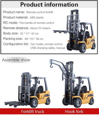 Huina 1/10 RC 8CH ForkLift Excavator Industrial Construction Engineering Vehicle Truck Kids Toys alloy