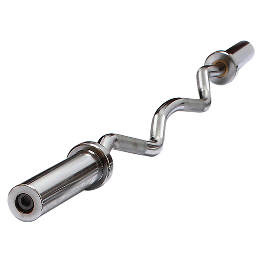 120cm Chrome Olympic EZ Curl Bar – Weightlifting Barbell for Home Gym & Bodybuilding