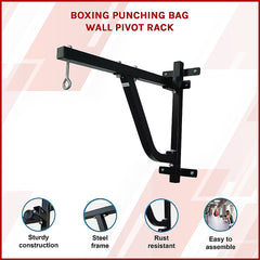 Boxing Punching Bag Wall Pivot Rack – Swivel Mount for Home Gym