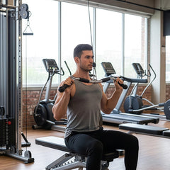 Randy & Travis Rubber-Coated Revolving Curl Row Bar Attachment for Gyms