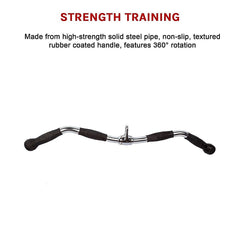 Randy & Travis Rubber-Coated Revolving Curl Row Bar Attachment for Gyms