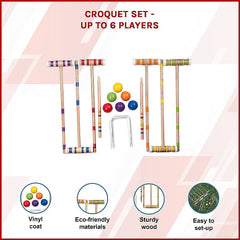 Croquet Set For Up To 6 Players Complete Outdoor Lawn Game Set For Family Gatherings And Events