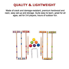Croquet Set For Up To 6 Players Complete Outdoor Lawn Game Set For Family Gatherings And Events