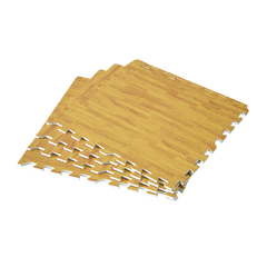 12 Tiles EVA Fitness Home Yoga Gym Interlocking Floor Puzzle Mat - Wood Colour