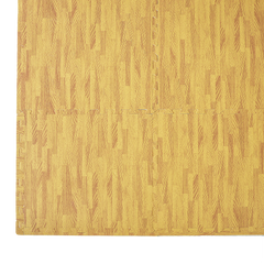 12 Tiles EVA Fitness Home Yoga Gym Interlocking Floor Puzzle Mat - Wood Colour