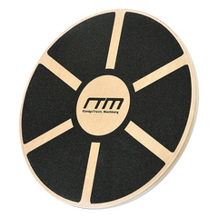 Heavy Duty 15.5" Wooden Balance Board with Non-Slip Pad for Fitness Training