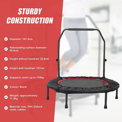 Mini Rebounder Trampoline with Adjustable Handle – Fitness Bounce Trainer