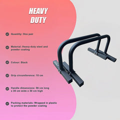 Steel Parallette Bars for Push Ups, Dips & Calisthenics Home Strength Training