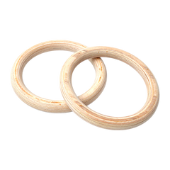 202mm Wooden Gymnastic Rings – Olympic Gym Strength Training & Fitness