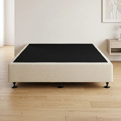 Palermo Queen Ensemble Bed Base Platinum Natural Sand Linen Fabric