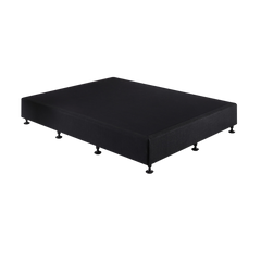 Palermo Queen Ensemble Bed Base Midnight Black Linen Fabric