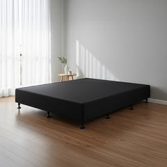 Palermo Queen Ensemble Bed Base Midnight Black Linen Fabric