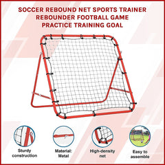 100x100cm Soccer Rebound Net Trainer – Football Rebounder for Practice & Training