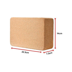 2 x Cork Yoga Block Set Natural Exercise Brick Support for Balance, Stretching and Stability