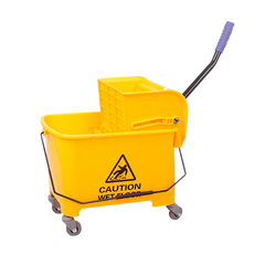 20L Deluxe Mop Wringer Bucket Side Press Janitor Commercial Cleaning