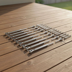Stainless Steel Wire Rope Balustrade DIY Kit Jaw Swage Fork Turnbuckle 10 Pack For Secure Cable Railing Systems