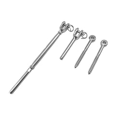 Stainless Steel Wire Rope Balustrade DIY Kit Jaw Swage Fork Turnbuckle 10 Pack For Secure Cable Railing Systems