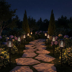 10 Pack Solar Torch Lights 96 LED Flickering Lighting Dancing Flame Garden Lamp