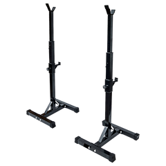 Adjustable Squat Rack Pair Steel Barbell Bench Press Stands Gym Home