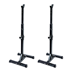 Adjustable Squat Rack Pair Steel Barbell Bench Press Stands Gym Home