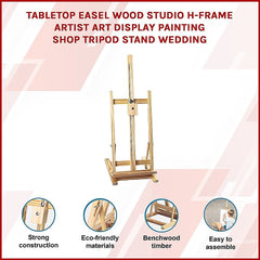 Tabletop Easel Wood Studio H Frame Artist Painting Display Stand For Art Wedding Shop Use
