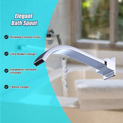 180mm Bath Spout Polished Chrome Finish