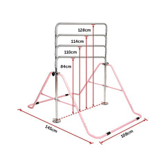 Kids Gymnastics Bars Training Horizontal Bar Monkey Kip Bar Pink