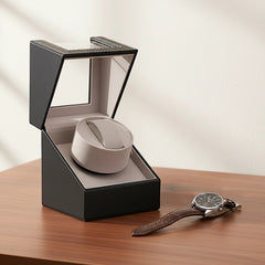 Automatic Watch Winder Display Box Case Motor Rotation Storage PU Leather