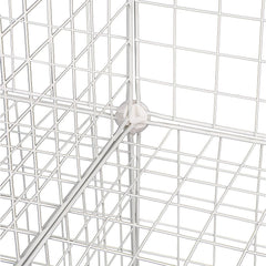 12 Cube Wire Grid Organiser Bookcase Storage Cabinet Wardrobe Closet White